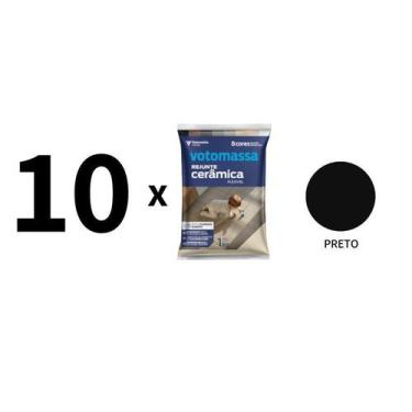 Imagem de Kit 10 Sacos De Rejunte Flex Votomassa Preto 1 Kg - Votoran