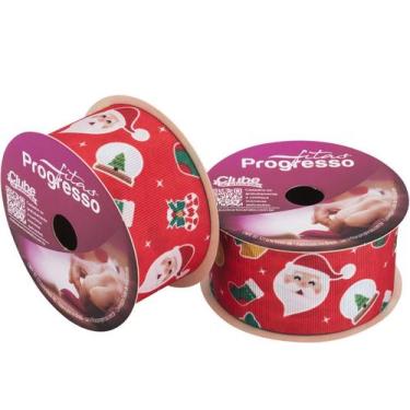 Imagem de Fita de Cetim EGL009TR 38 mm - Cor 002 - Papai Noel Lúdico - Rolo 10 M