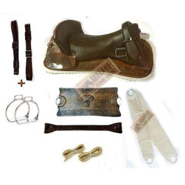Imagem de Sela Freio De Ouro Especial completa 9x peças cavalo laço - SELARIA SE