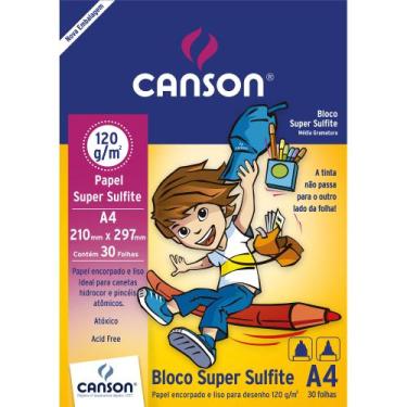 Imagem de Bloco Super Sulfite Desenho A4 120g 30 folhas Canson