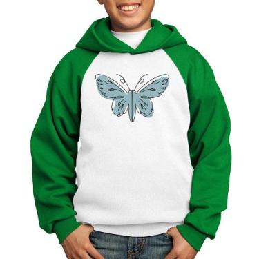 Imagem de Moletom Infantil Borboleta Abstrata - Foca na Moda, Branco, Verde, 14
