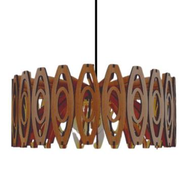 Imagem de Luminária Teto tipo Pendente TOPÁZIO MDF - Completa 02 bolas - CORALIS