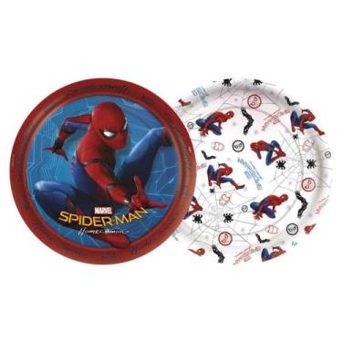 Imagem de Prato Redondo 18cm Spider Man Home Coming C/8 Unidades - Regina - Regi