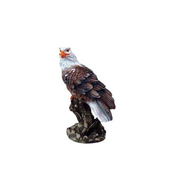 Imagem de Aguia Grande de Resina no Tronco Estatueta Decoração - HP Decor 