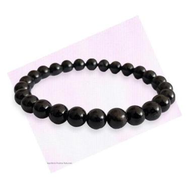 Imagem de Pulseira Masculina Turmalina Negra Esfera 8mm - Proteção - EQUILIBRIO