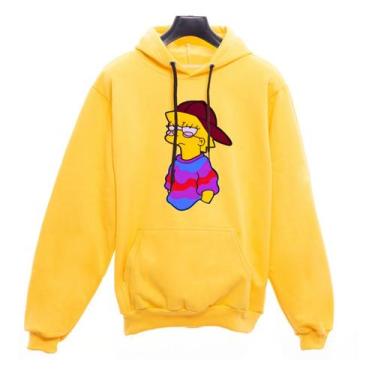 Imagem de Moletom Canguru Lisa Indie Simpson Rap Tumblr - SEMPRENALUTA , Amarelo