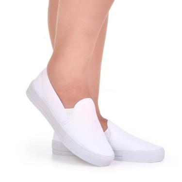 Imagem de Tênis Wayke Casual Slip On Calce Fácil Feminino Adulto, Branco, 36