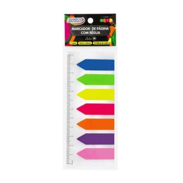 Imagem de Marcador de Páginas Seta Neon Smart Notes 12x44mm - 7 cores c/ régua -