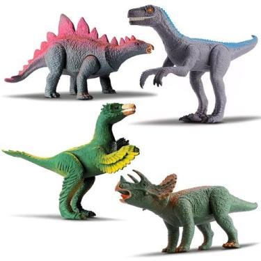 Imagem de 4 Unids Dinossauro Brinquedo Articulado Em Vinil Realista - Silmar
