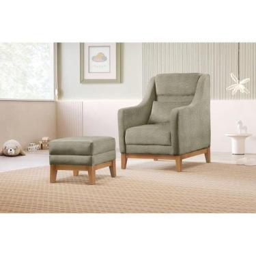 Imagem de Poltrona De Amamentação Com Puff Áquila Verde - Zurc Decor