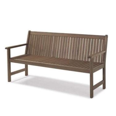 Imagem de Banco Ripado 3 Lugares em Madeira Castanho - Casa e Jardim Móveis, Cas
