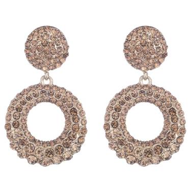 Imagem de fxmimior Brincos femininos sexy de strass prateados, borlas, brincos pendentes, círculo, grande, vermelho, preto, cristal, lustre, festa de casamento, formatura, brincos de flores para mulheres,