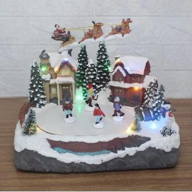 Imagem de Decoração Cenário Vila Natalina Patinação Movimento Luzes - Gici Chris