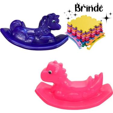 Imagem de Brinquedo Gangorra Unicórnio e Dino - Playground Completo para Criança