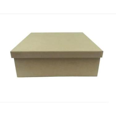 Imagem de Caixa Quadrada Tampa de Sapato 30x30x10 Mdf Madeira - ATACADÃO DO ARTE