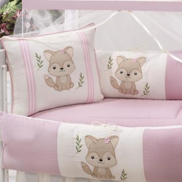Imagem de Kit enxoval para ** mini berço **410 raposa rosê menina - MEDINA CONFE