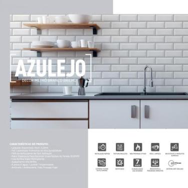 Imagem de Azulejo Metrô Branco Para Parede Vinil Adesivo Revestimento Autocolant