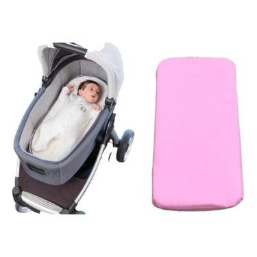 Imagem de Colchonete Para Carrinho De Bebê Moises Universal ROSA - CLICK TUDO