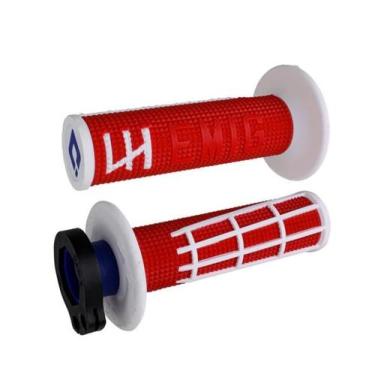 Imagem de Manopla Odi Emig Pro Mx V2 Lock-On - Vermelho/Branco