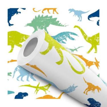 Imagem de Papel De Parede Adesivo Lavável Dinossauros Infantil Colorido 12m - DE