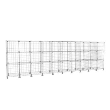 Imagem de Estante Balcão Expositor Aramado 30 Nichos Horizontal Branco - Iguanna