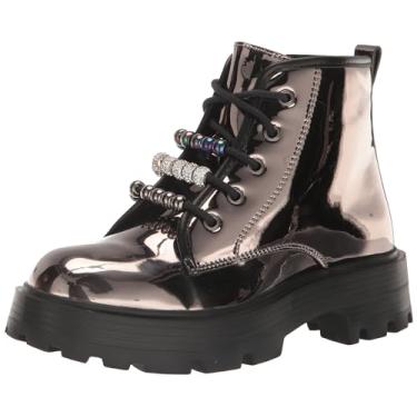 Imagem de Steve Madden Girls Shoes Bota de combate infantil unissex Mirra, Espelho, 4 Big Kid