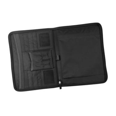 Imagem de Amagogo Carteira de negócios com zíper pasta de folhas soltas pasta de arquivo recipiente de couro do plutônio organizador de documentos para currículo