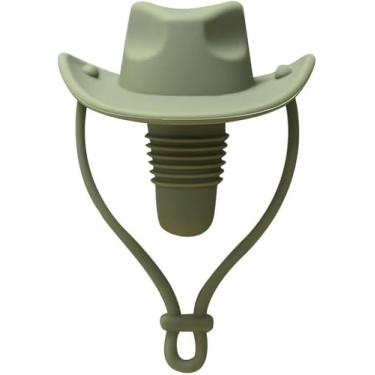 Imagem de Rolha de vinho de silicone, em forma de caubói, seladora de tampa de garrafa reutilizável à prova de vazamento (verde)