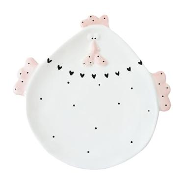 Imagem de Fancyes Utensílios de mesa de Páscoa Decoração de Páscoa Formato de galinha Enfeite fofo Louça de cerâmica para reuniões familiares Qualquer ocasião especial, Prato de Pintinho