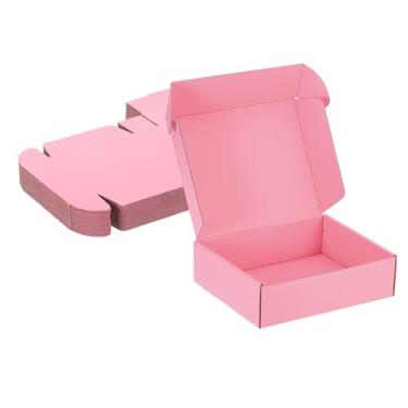 Imagem de PATIKIL Caixas de envio pequenas de 25 x 20 x 7 cm, caixas de presente de papelão ondulado para embalagem de correspondência, embalagem para pequenas empresas, rosa