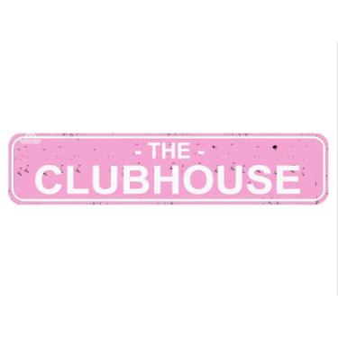 Imagem de Placa The Clubhouse - Placa de metal para uso externo ou interno, placa de nome de parede ou placa de nome de porta, casa, pátio, jardim, bar, casa de fazenda, garagem, decoração de parede, placas de