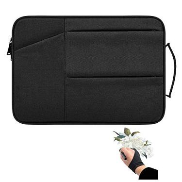 Imagem de Bolsa de transporte para tablet com desenho gráfico com luva de artista para Wacom Intuos Pro PTH660 PTH660P bolsa protetora à prova d'água para viagem portátil com bolso, Preto