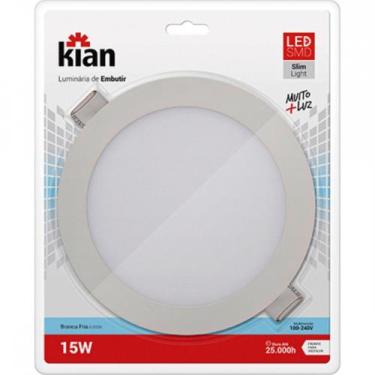 Imagem de Luminaria Led Embutir Redonda 15W 6000K 20Cm Kian