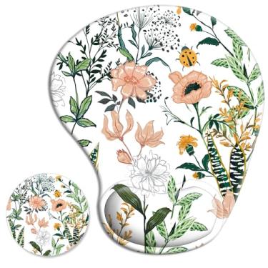 Imagem de iDonzon Mouse pad ergonômico com gel de suporte de pulso, almofada de pulso fofa com base de borracha antiderrapante, fácil digitação e alívio da dor, mármore verde