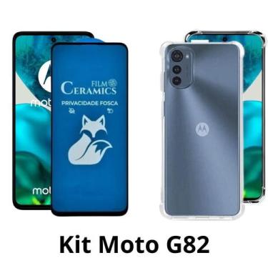Imagem de Capinha Anti Impactos + Película Fosca Privacidade para Moto G82 Anti 