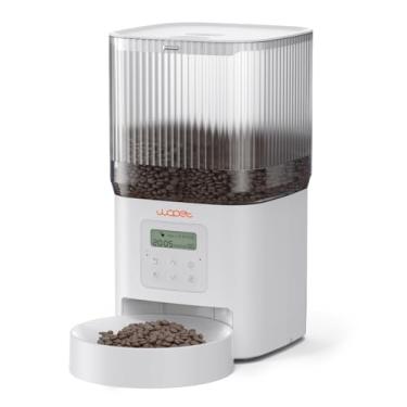 Imagem de WOPET Alimentador automático para gatos, alimentador automático de 4L para cães com vida útil da bateria de 180 dias, dispensador programável de comida para gatos com tigela de aço inoxidável, 1-6