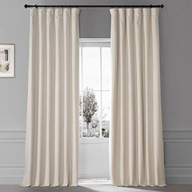 Imagem de HPD Half Price Drapes Cortina blackout de hotel – assinatura de veludo de pelúcia 127 x 272 cm (1 painel), VPYC-SBO198593-108, Diva Cream