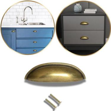 Imagem de Puxador Concha Puxador Armário Gaveta Colonial Kit 08 Pçs - Compras Fá