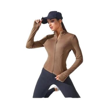 Imagem de Jaqueta de Yoga Feminina Emagrecedora 2024 - Curta, Esportiva e com Zí