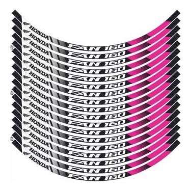 Imagem de Kit Adesivo Friso Roda Honda Para Aro Cg 160 Fan Modelo Rosa - Resitan