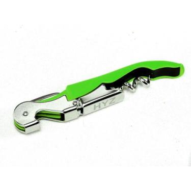 Imagem de Saca Rolhas Vinho Garrafa Manual Tradicional Inox Verde - Prana