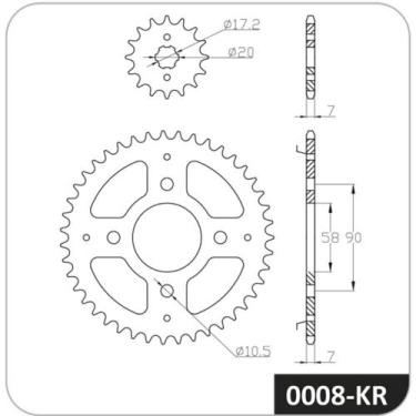 Imagem de Kit de relação Honda Cg 150 Fan 2009 a 2024 COBREQ 0008-KR