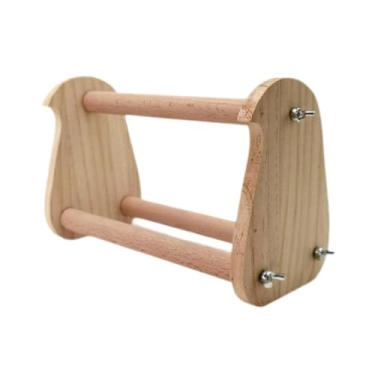 Imagem de Ｂｅｓｇａ Tabletop Wood Parrot Perch Bird Wood Branch Fácil de instalar pólos de pássaros resistentes a desgaste brinquedo de pássaro para as armas de armas de, Madeira