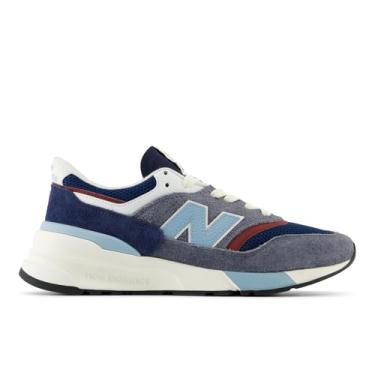 Imagem de New Balance Tênis unissex adulto 997r, Cinza ártico escuro/azul-marinho, 8.5 Women/7 Men