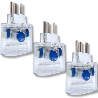 Imagem de Kit 3 Protetor Contra Raios Surtos Queda de Energia Dps Clamper Pocket Geladeira Freezer Eletrodomesticos 3 Pinos 10A