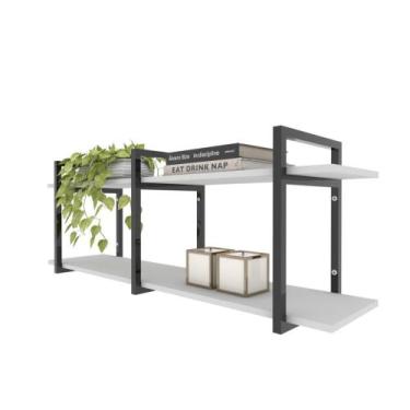 Imagem de Prateleira industrial sala estar estante nicho parede mdf suspensa pra