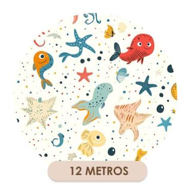 Imagem de Papel de Parede Adesivo Fundo do Mar Colorido Infantil  - Deliquadros,