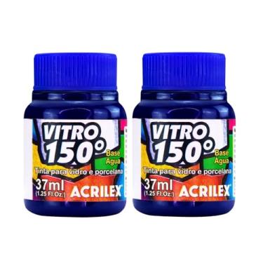 Imagem de Kit Com 2 Tintas Vitro 150° Acrilex 37ml - Cor 578 Azul Intenso Para Dar Um Acabamento Vibrante E Duradouro Às Suas Peças Garantindo A Durabilidade E A Beleza Dos Seus Projetos