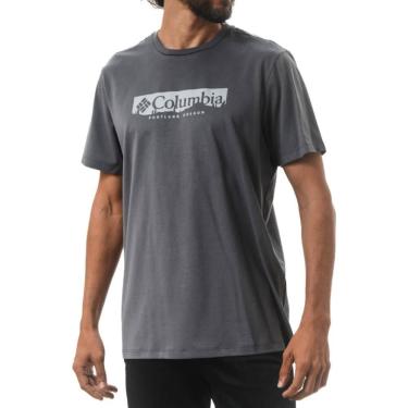 Imagem de Camiseta Columbia Csc Box Treeline Masculina Azul Marinho G