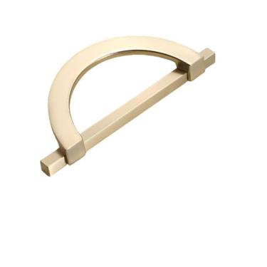 Imagem de Armário de cozinha Armazenamento Branco Porta Armário Alças Gaveta Guarda-roupa Alça Semicircular Rodada Porta Puxadores Maçanetas Hardware, Latão Ouro 128mm